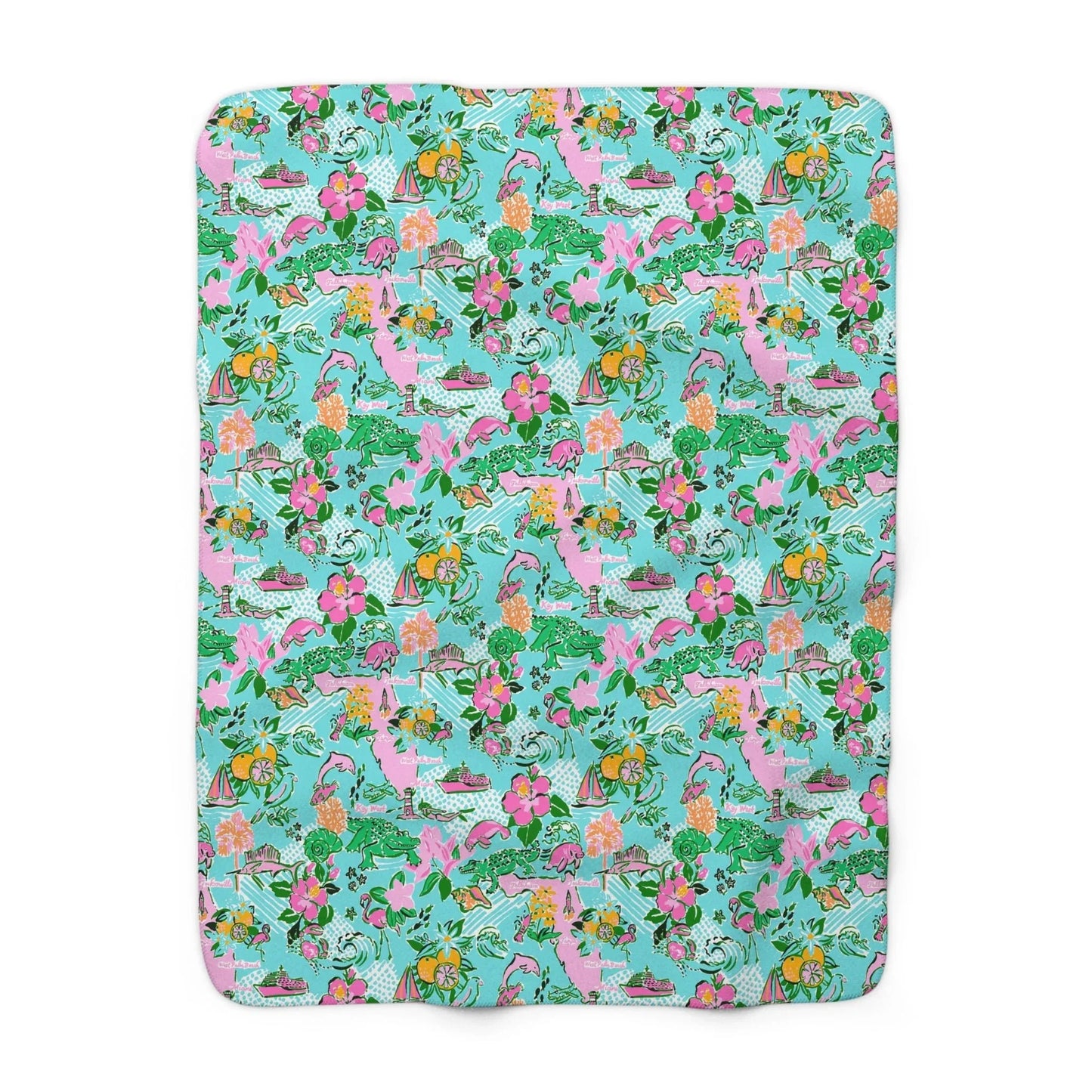 Sunshine State Sherpa Fleece Blanket - 50’’ × 60’’ - Home Decor