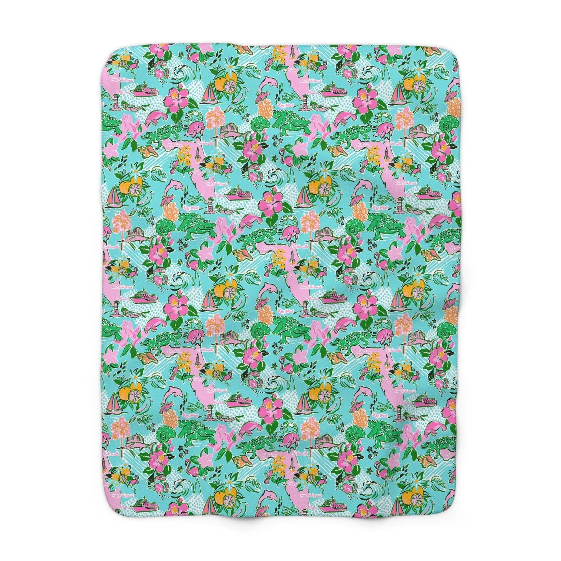Sunshine State Sherpa Fleece Blanket - 50’’ × 60’’ - Home Decor