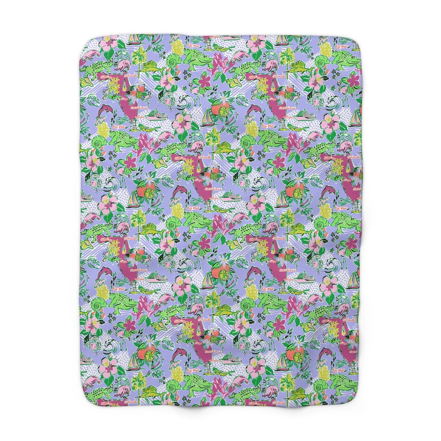 Sunshine State Sherpa Fleece Blanket - 50’’ × 60’’ - Home Decor