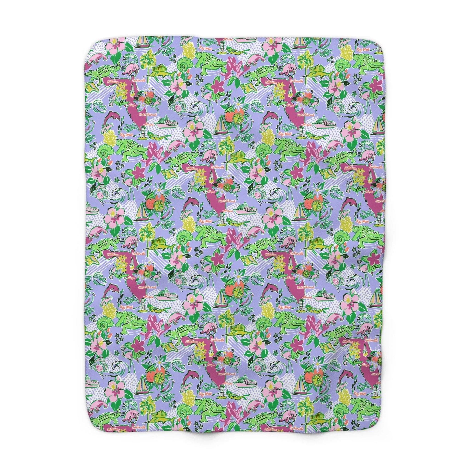 Sunshine State Sherpa Fleece Blanket - 50’’ × 60’’ - Home Decor
