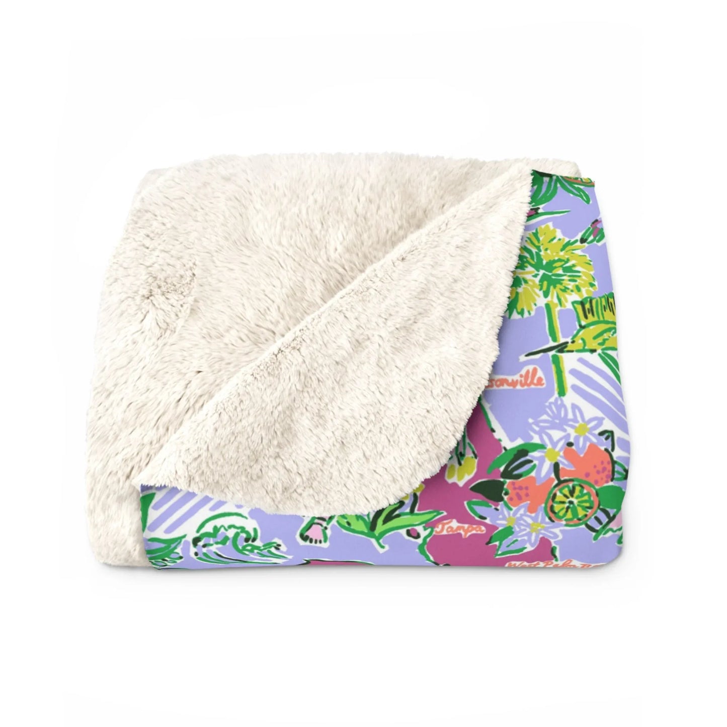 Sunshine State Sherpa Fleece Blanket - 50’’ × 60’’ - Home Decor