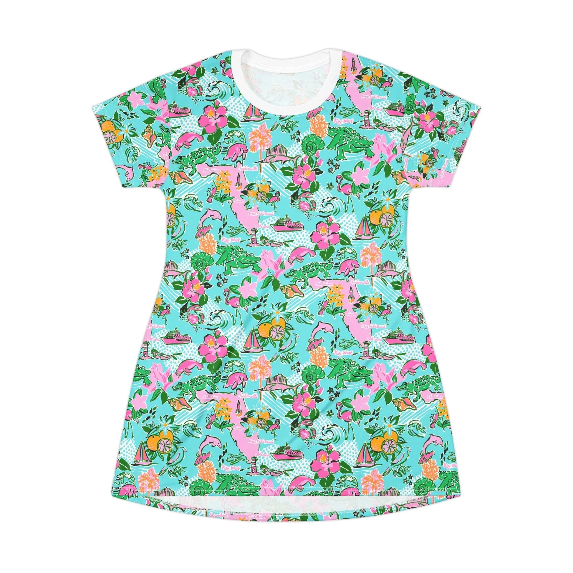 Sunshine State T-Shirt Dress - XS - All Over Prints