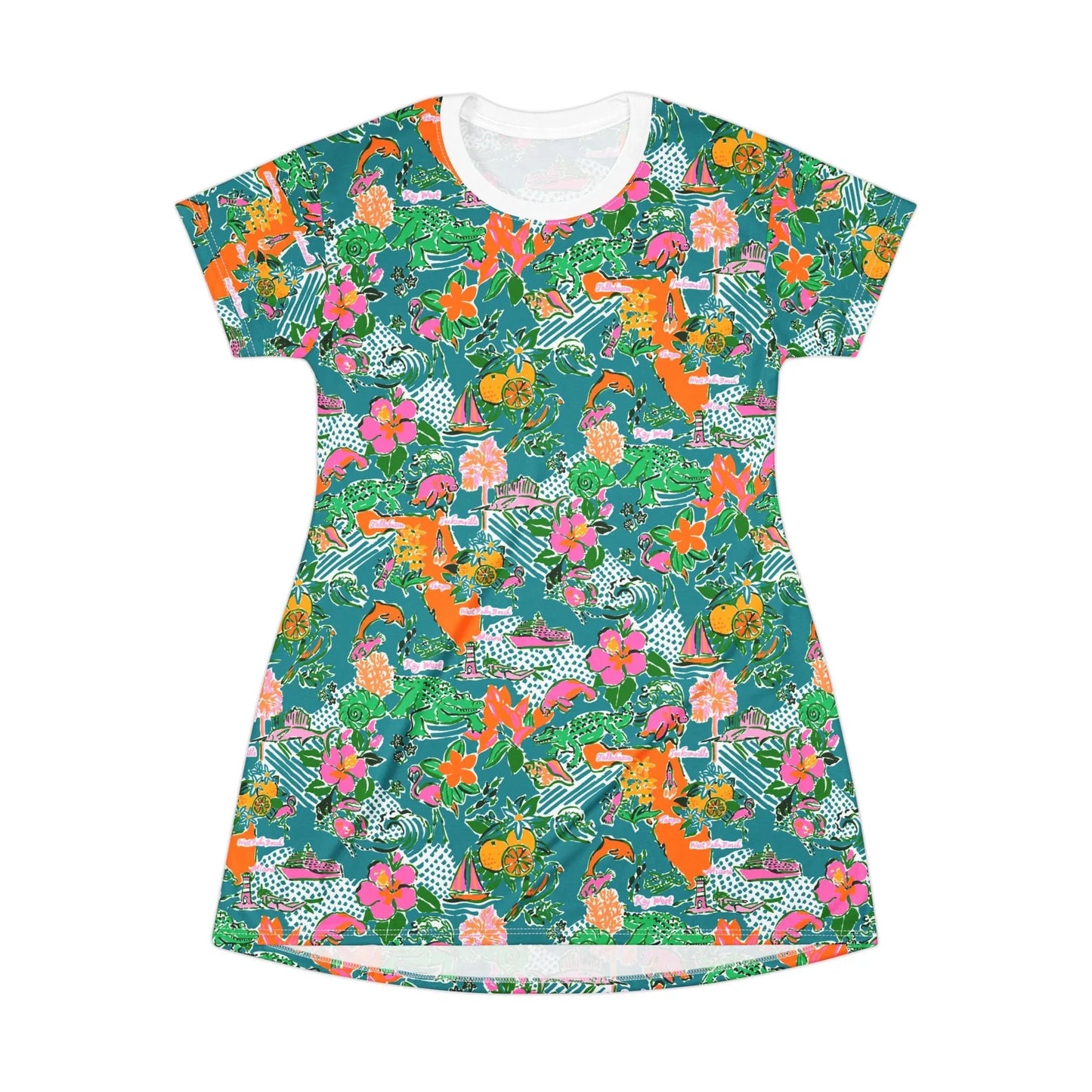 Sunshine State T-Shirt Dress - XS - All Over Prints