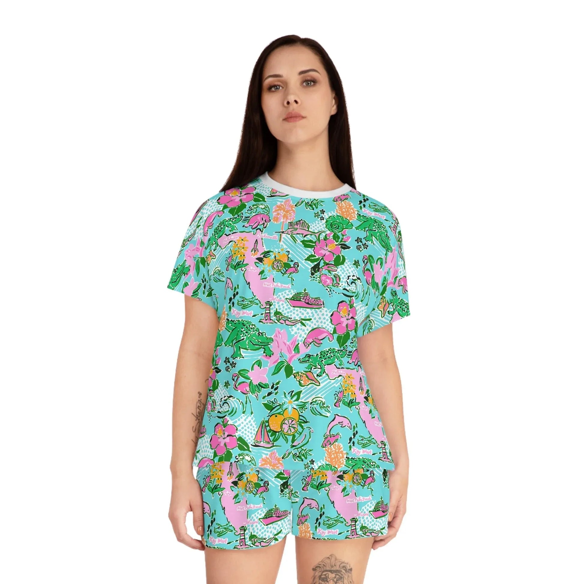 Sunshine State Women’s Short Pajama Set - All Over Prints