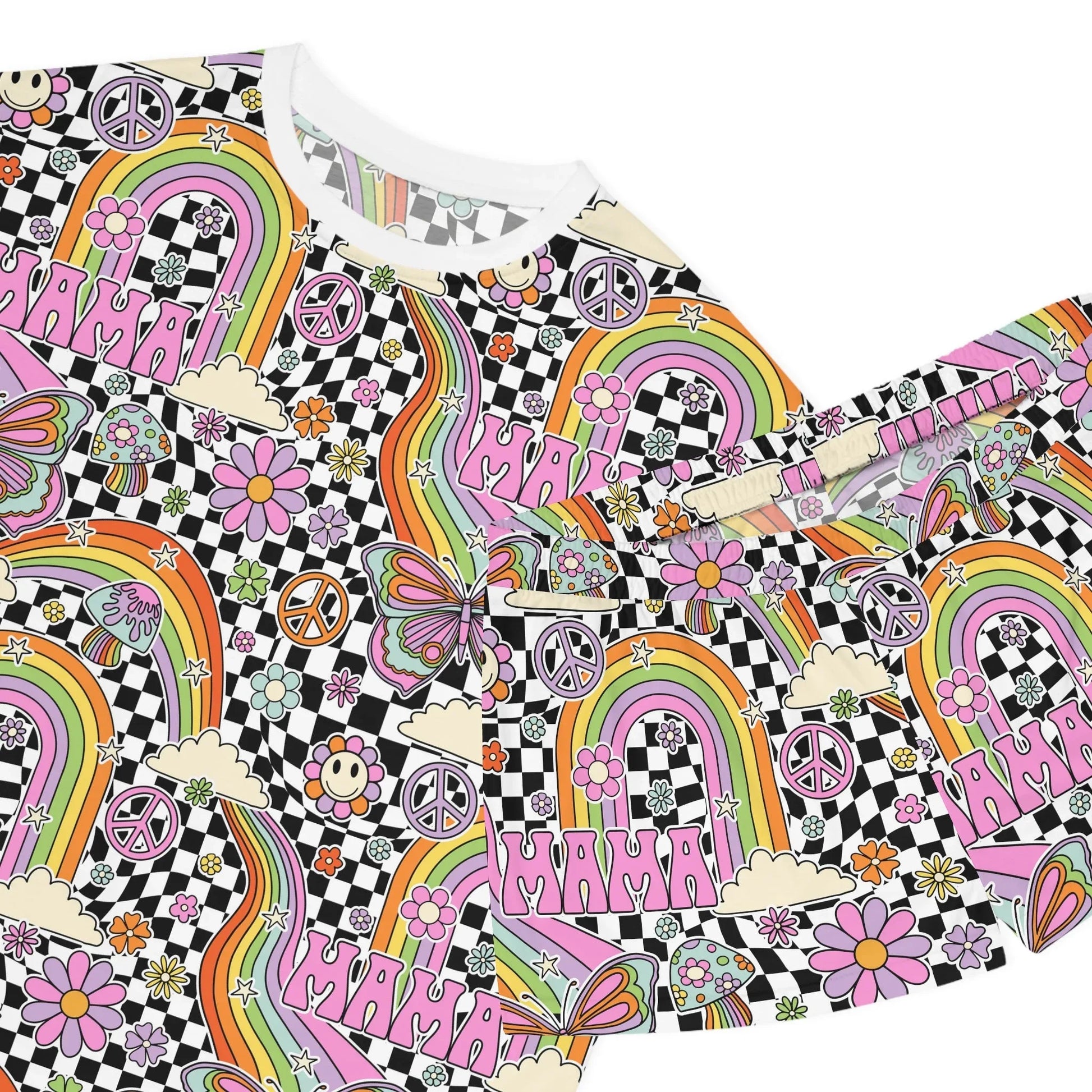 Supermom Short Pajama Set - S / White - All Over Prints