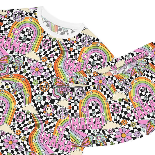 Supermom Short Pajama Set - S / White - All Over Prints