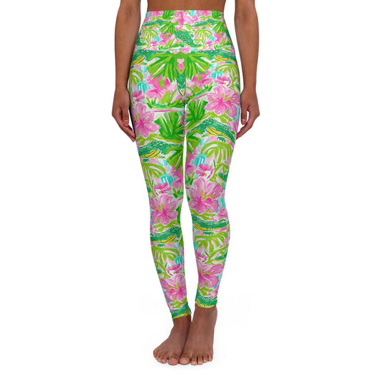 Swamp King High Waisted Yoga Leggings - XS - All Over Prints