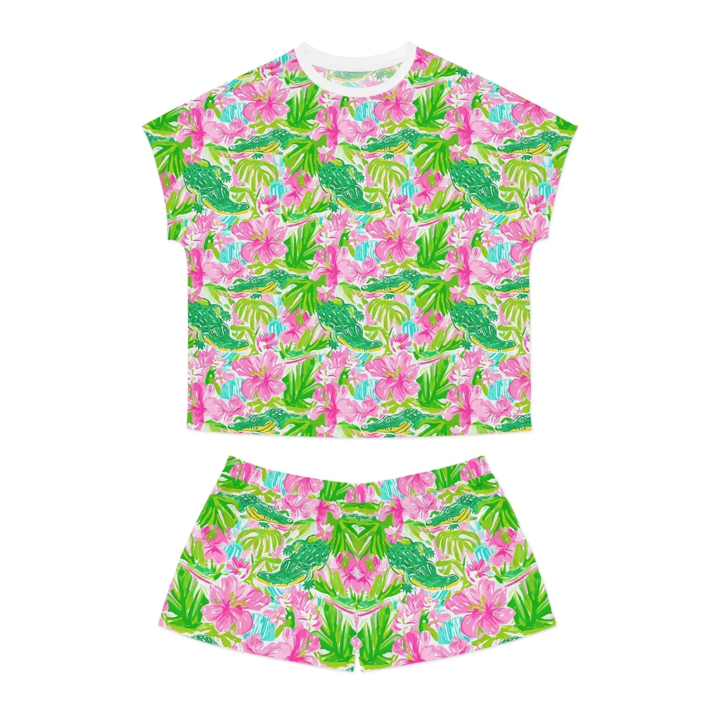 Swamp King Women’s Short Pajama Set - S / White - All Over Prints