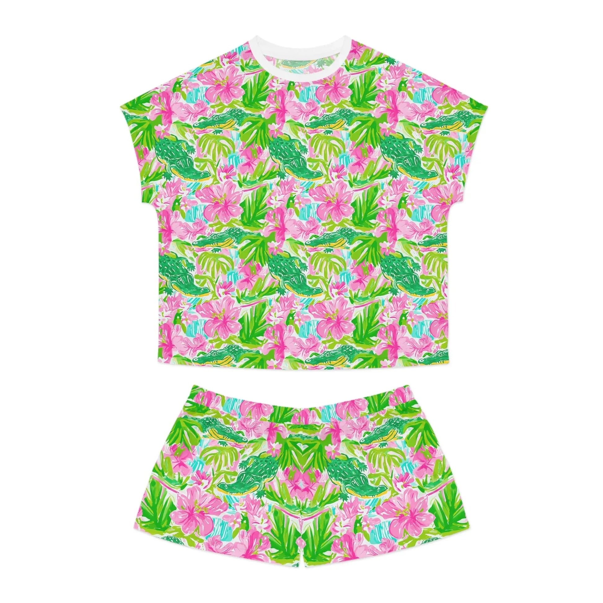 Swamp King Women’s Short Pajama Set - S / White - All Over Prints