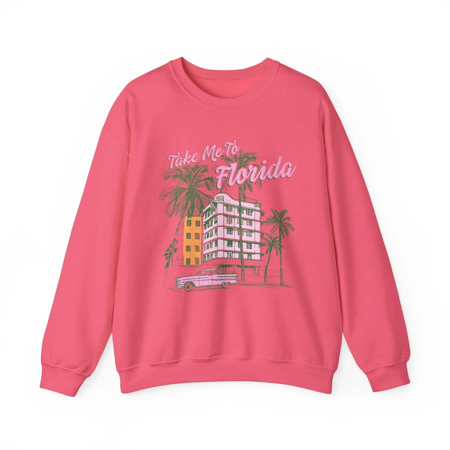 Take Me to Florida Sweatshirt | Unisex - Safety Pink / S
