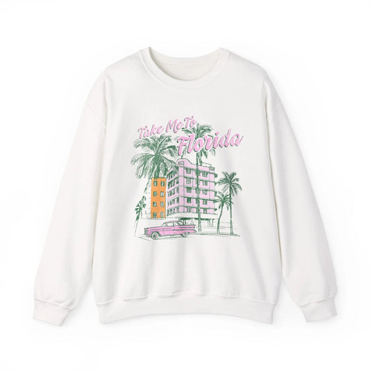 Take Me to Florida Sweatshirt | Unisex - White / S