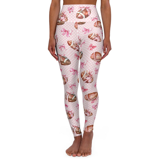 Touchdown High Waisted Yoga Leggings - XS - All Over Prints
