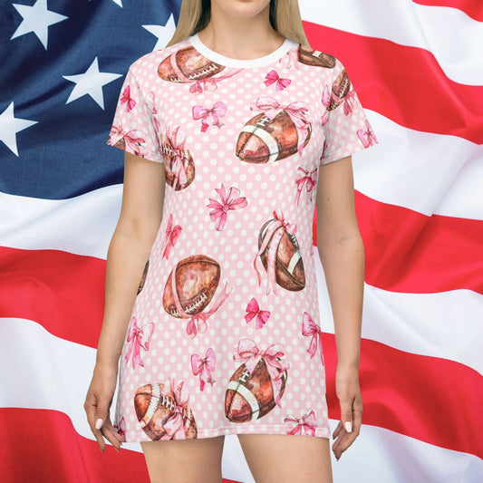 Touchdown T-Shirt Dress - All Over Prints