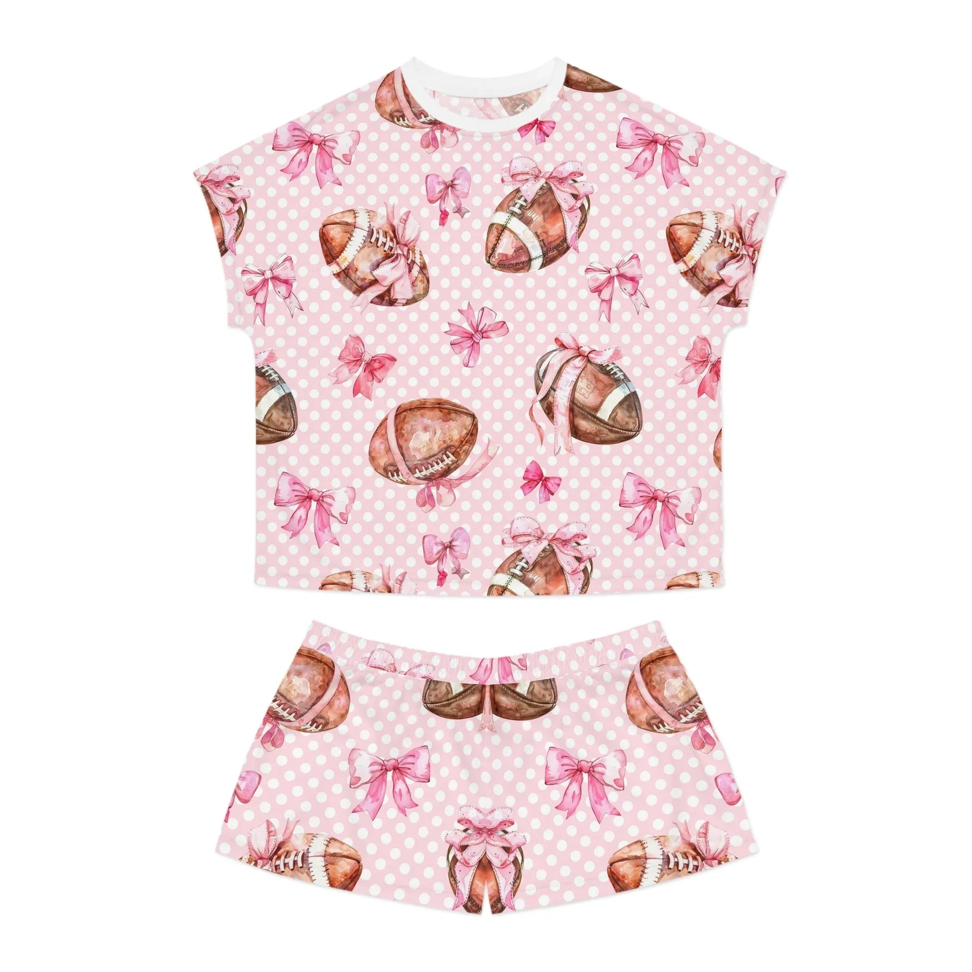 Touchdown Women’s Short Pajama Set - S / White - All Over Prints