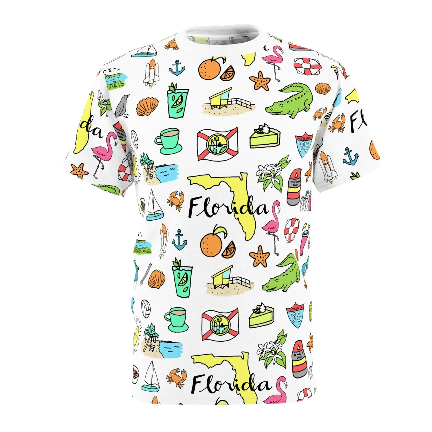 Tropicool Florida All-Over-Print T-Shirt - White stitching / 4 oz. / S - All Over Prints