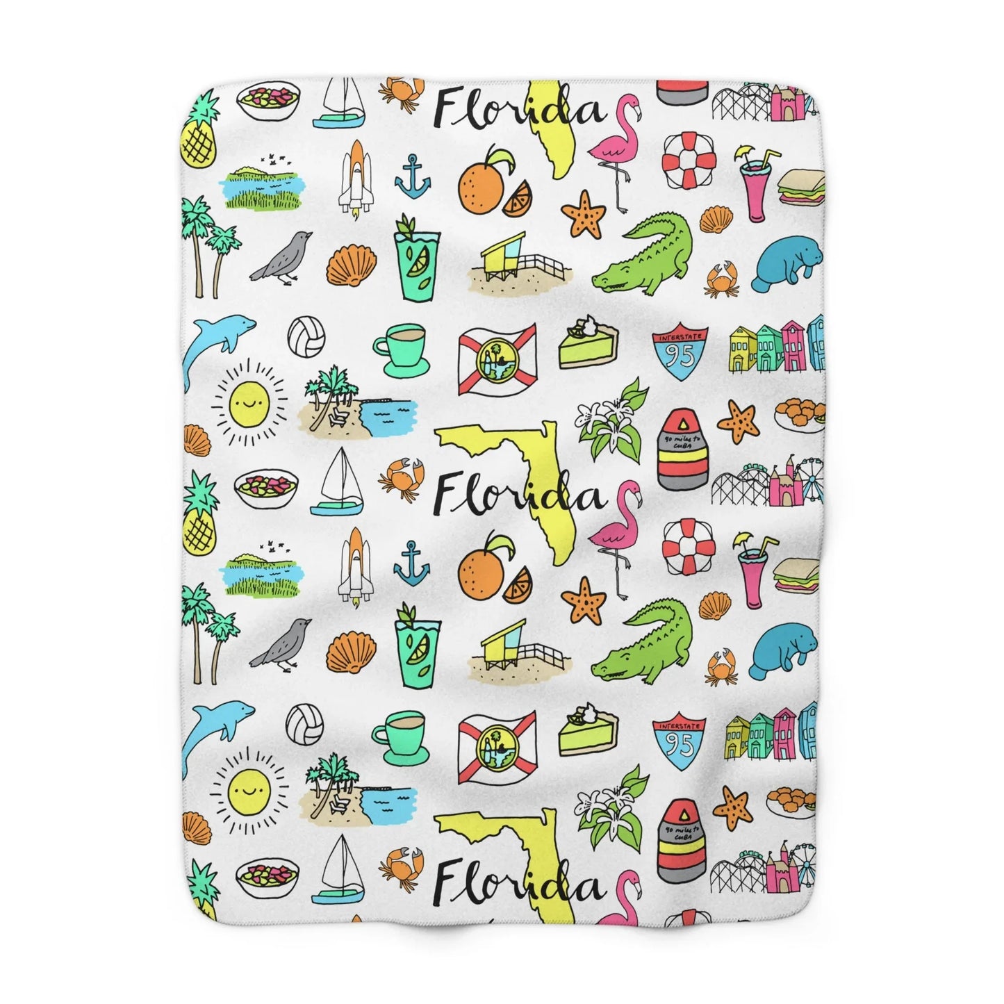 Tropicool Florida Sherpa Fleece Blanket - 50’’ × 60’’ - Home Decor