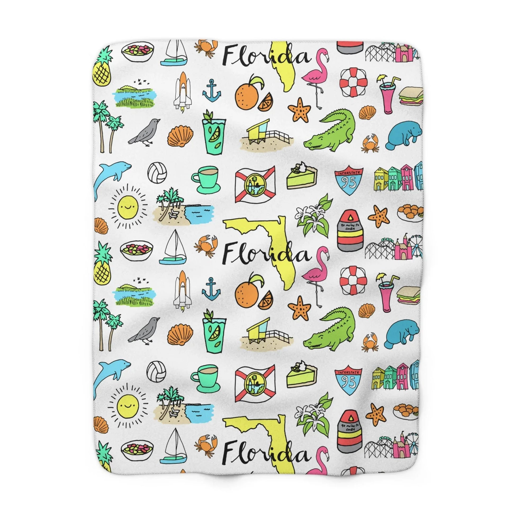 Tropicool Florida Sherpa Fleece Blanket - 50’’ × 60’’ - Home Decor