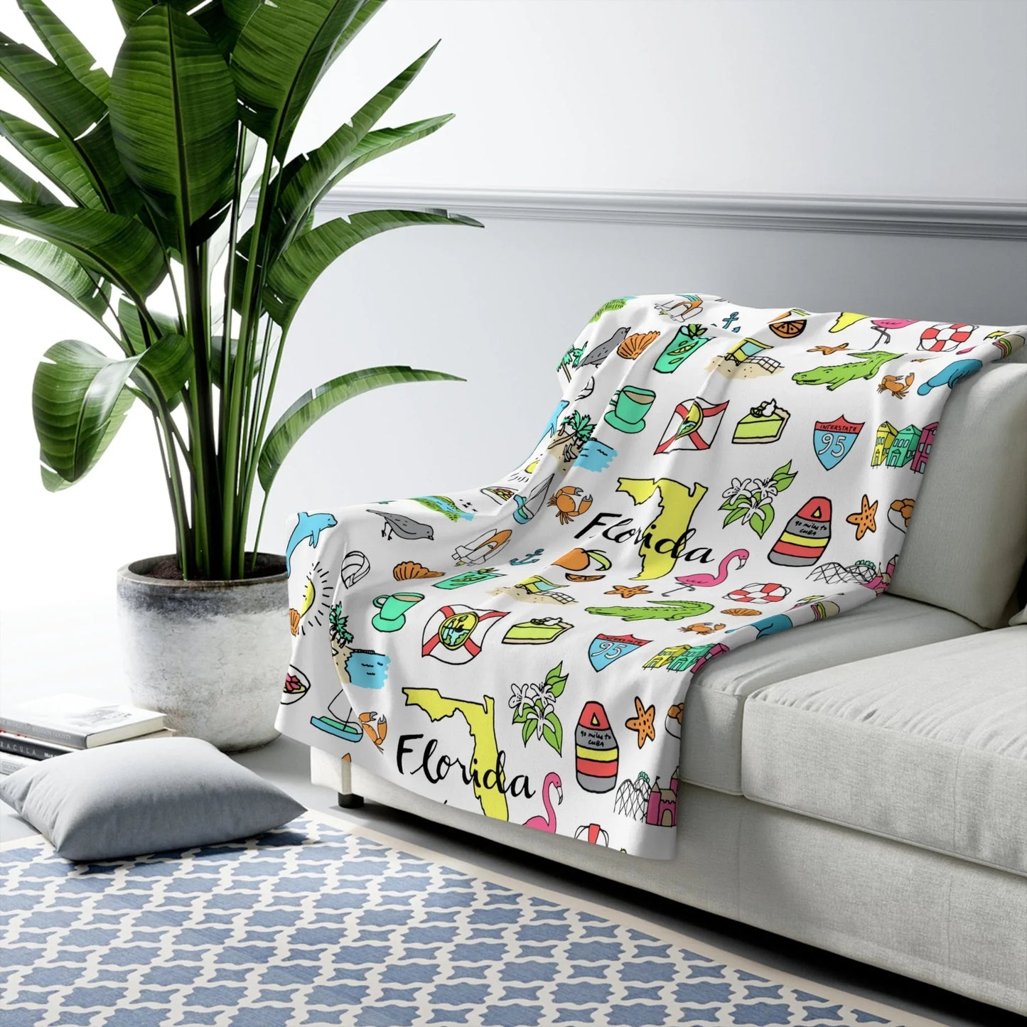 Tropicool Florida Sherpa Fleece Blanket - 50’’ × 60’’ - Home Decor