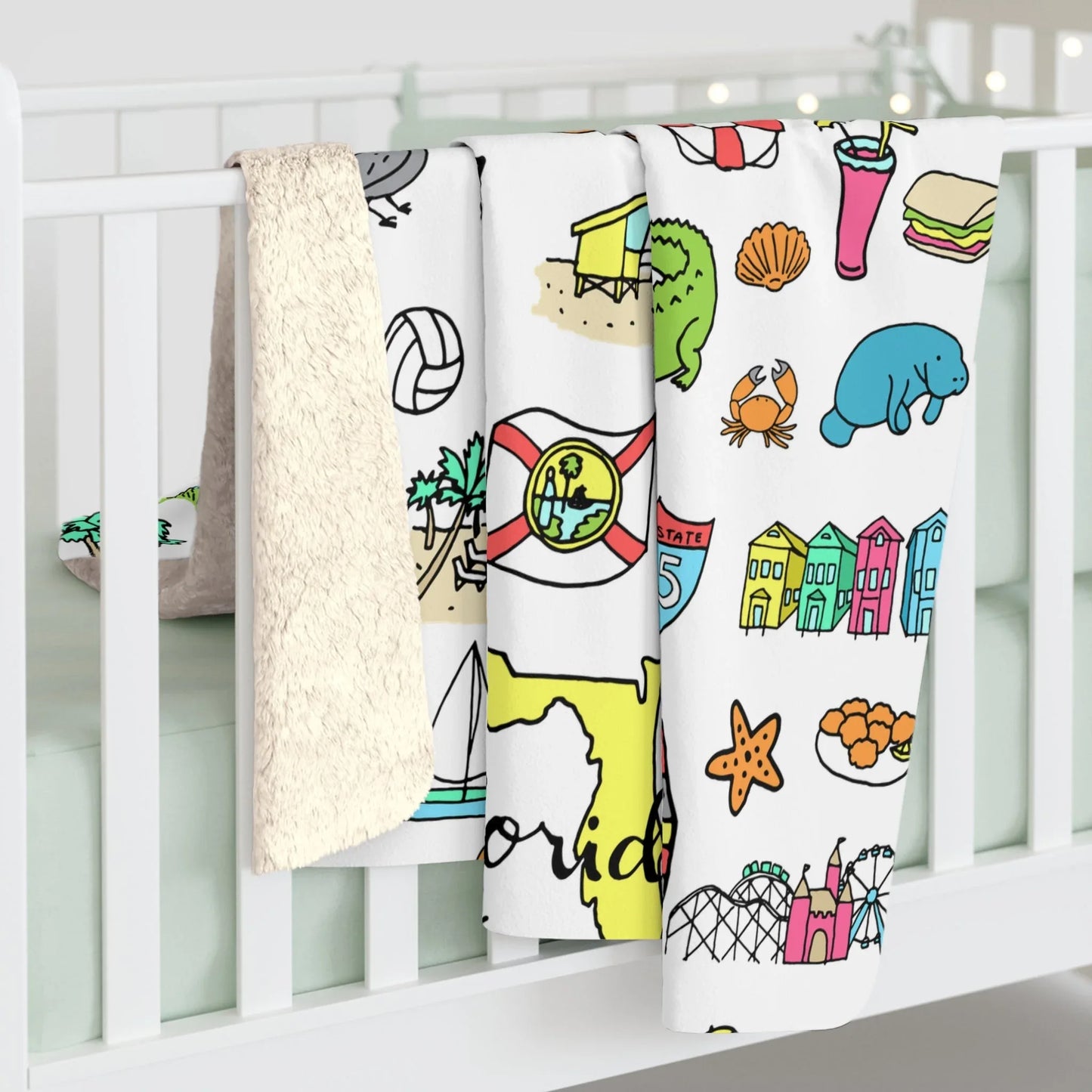 Tropicool Florida Sherpa Fleece Blanket - 50’’ × 60’’ - Home Decor