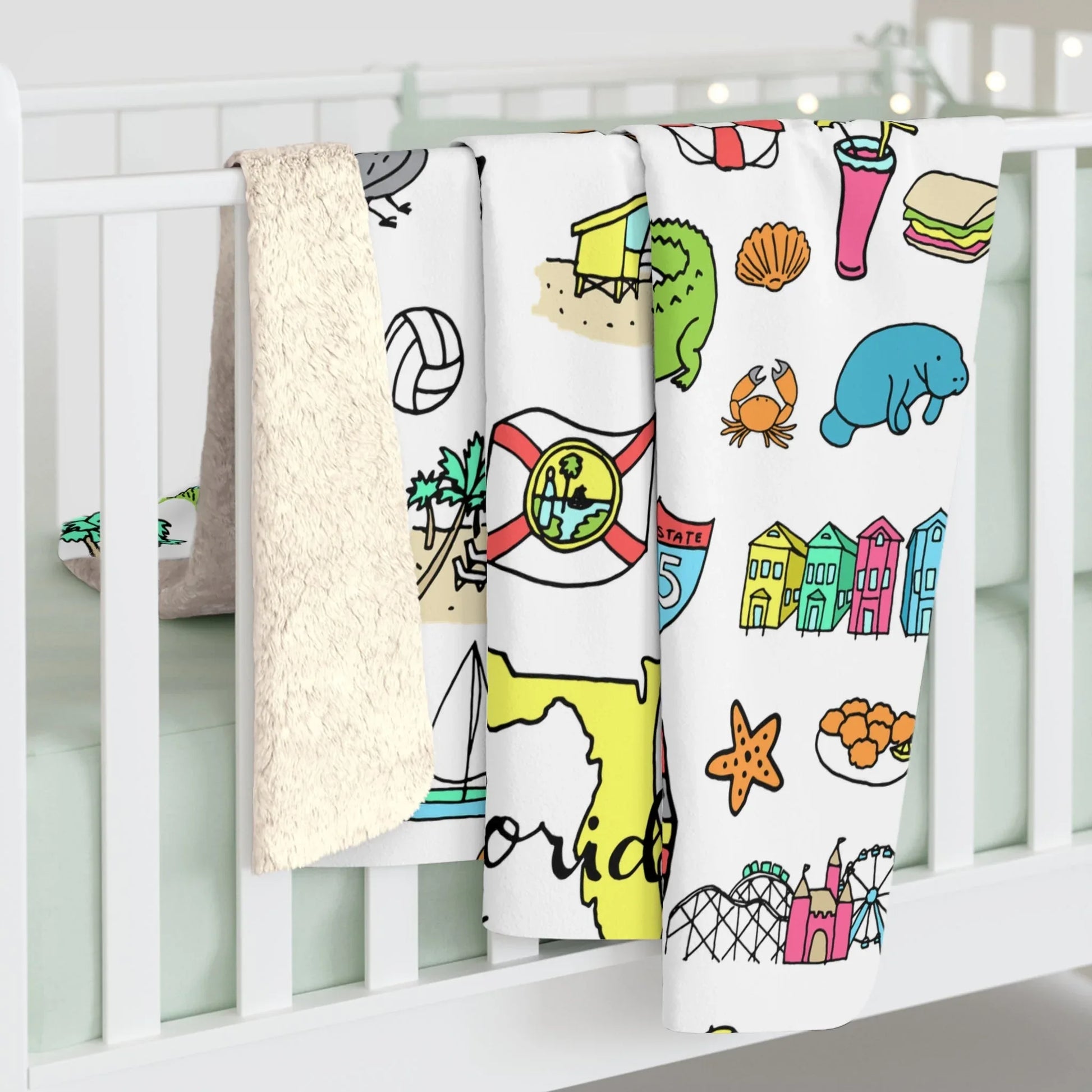 Tropicool Florida Sherpa Fleece Blanket - 50’’ × 60’’ - Home Decor