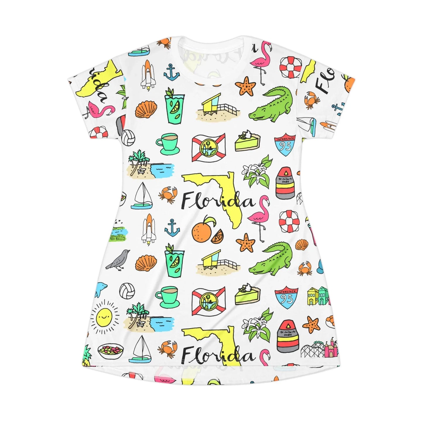 Tropicool Florida T-Shirt Dress - XS - All Over Prints