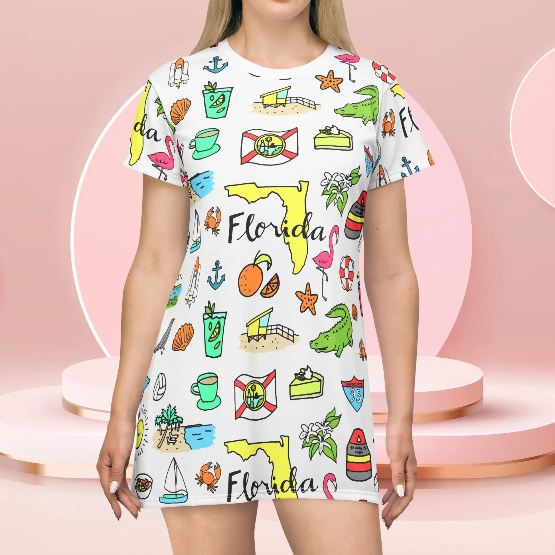 Tropicool Florida T-Shirt Dress - All Over Prints