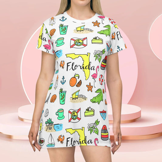 Tropicool Florida T-Shirt Dress - All Over Prints