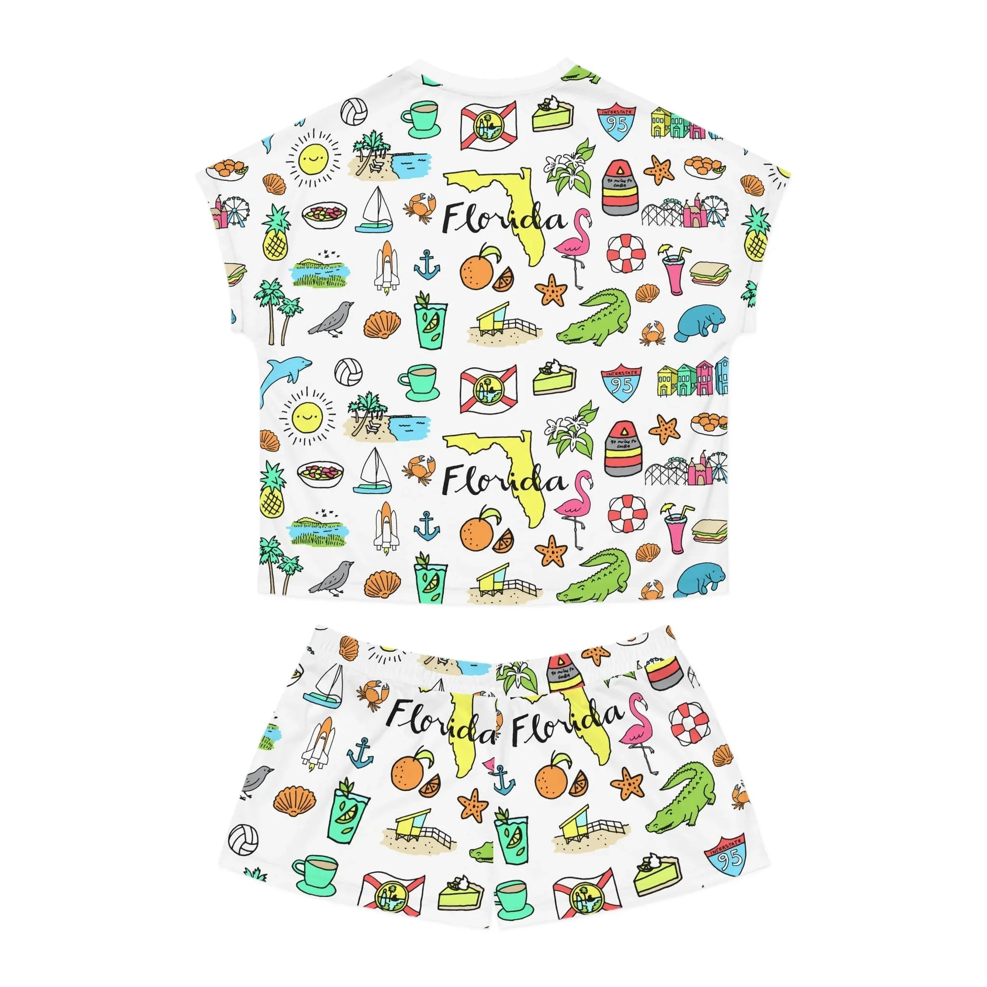 Tropicool Florida Women’s Short Pajama Set - All Over Prints