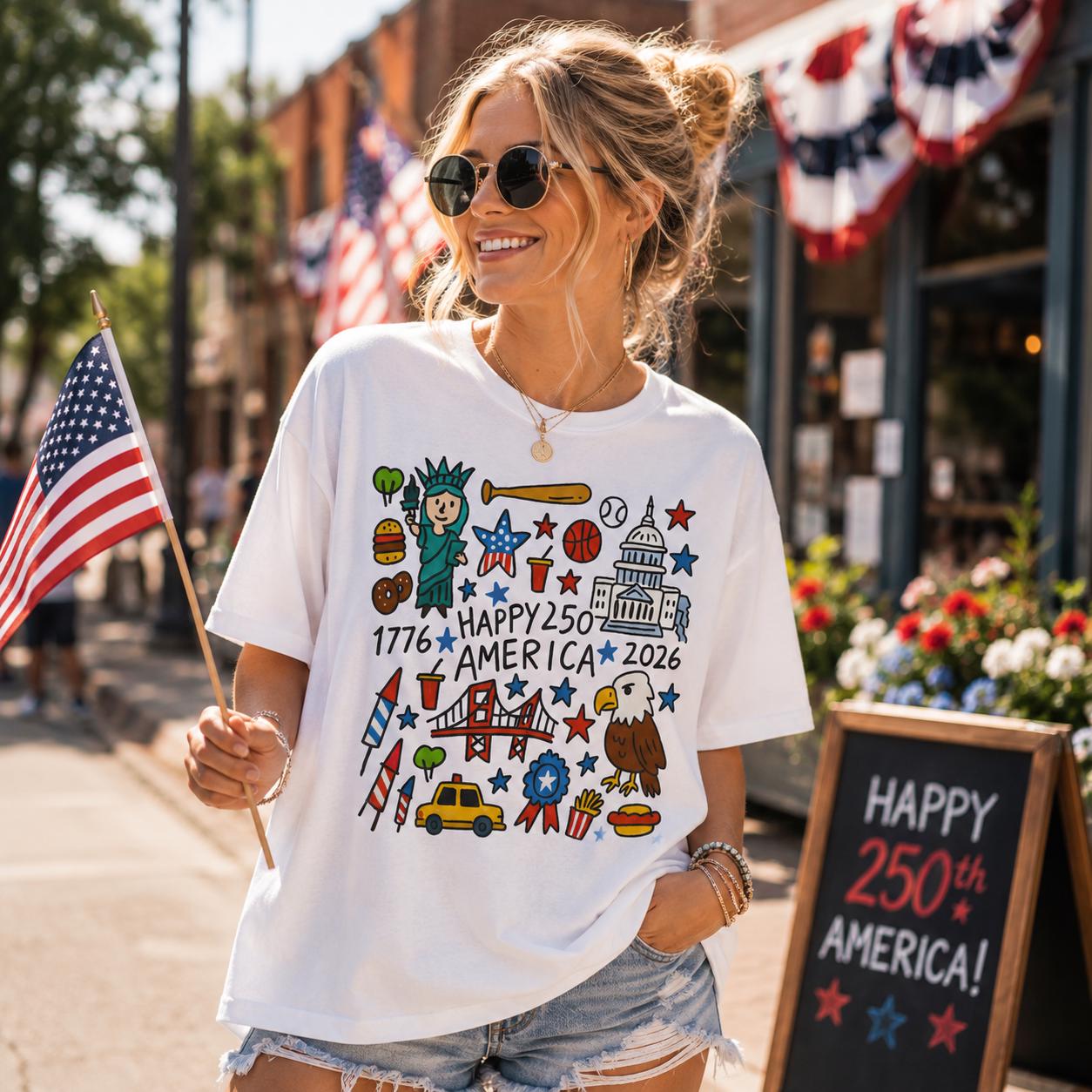 USA 250th Anniversary 2026 T-Shirt – RELLE Fashion & Lifestyle – Product Image