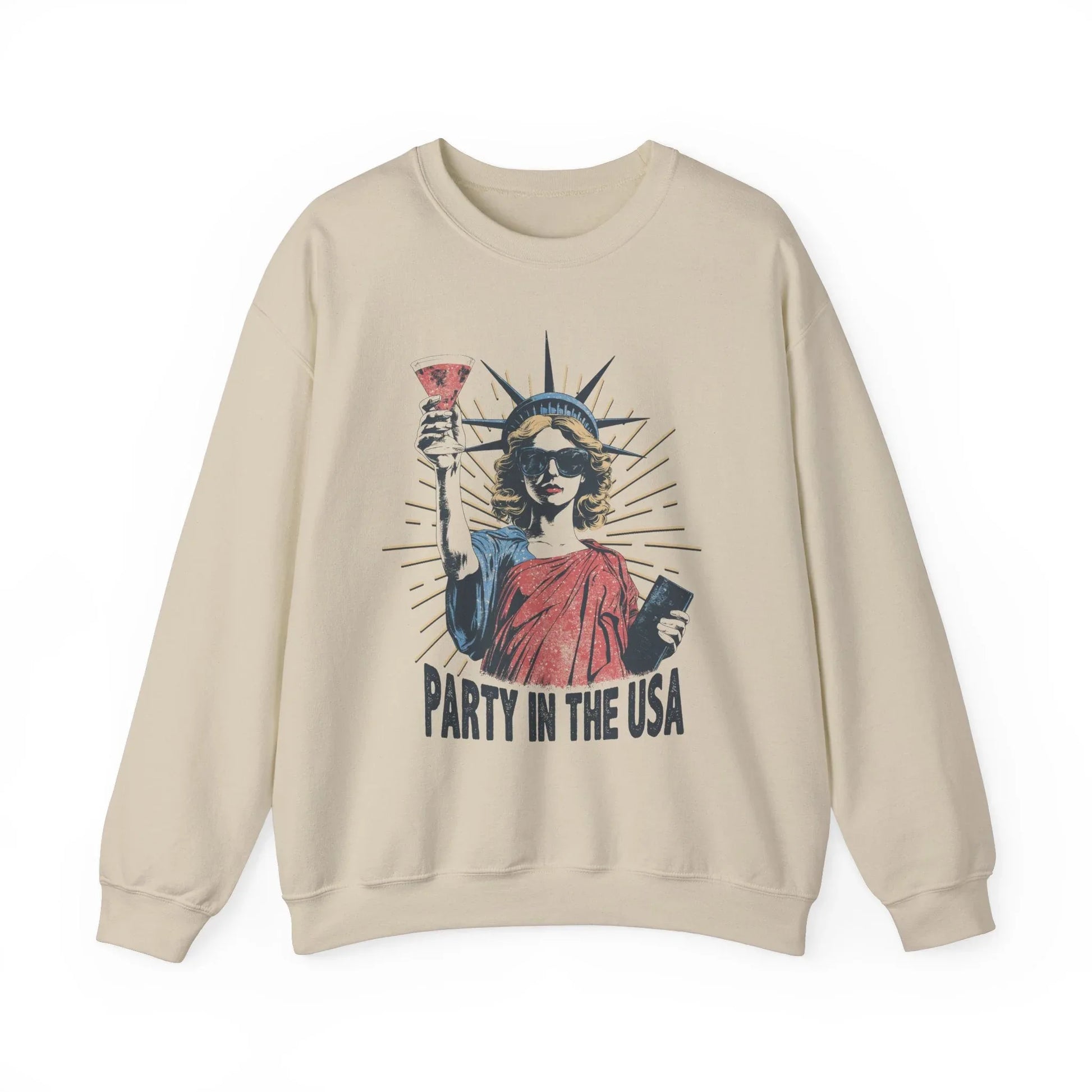 USA Party Vibes Sweatshirt | Unisex - Sand / S