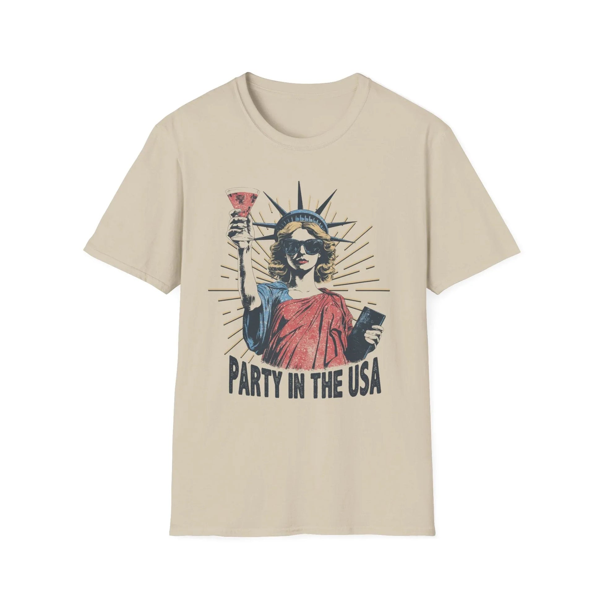 USA Party Vibes T-Shirt | Unisex - S / Sand