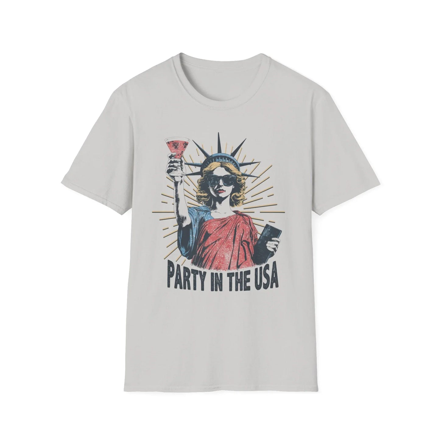 USA Party Vibes T-Shirt | Unisex - S / Ice Grey