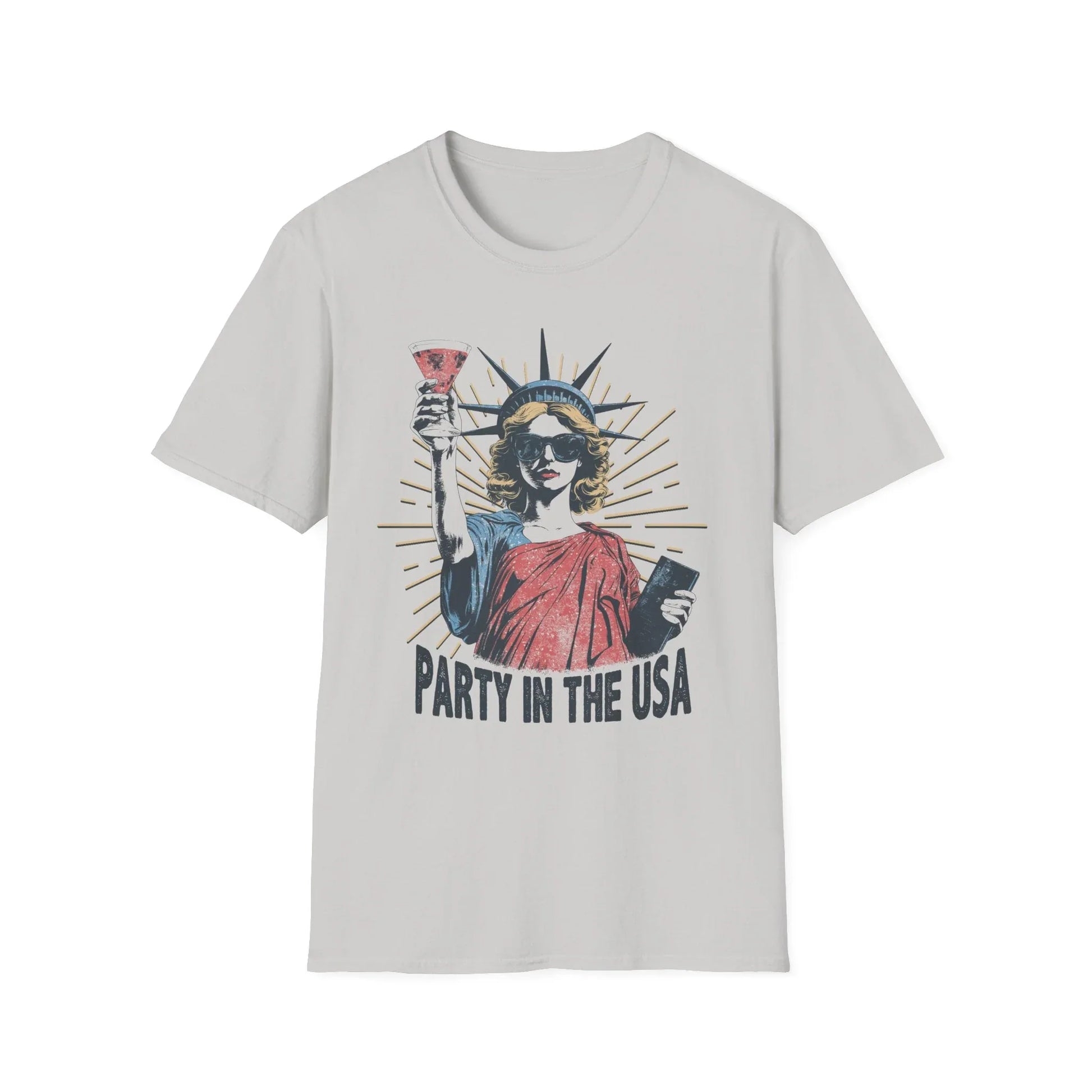 USA Party Vibes T-Shirt | Unisex - S / Ice Grey