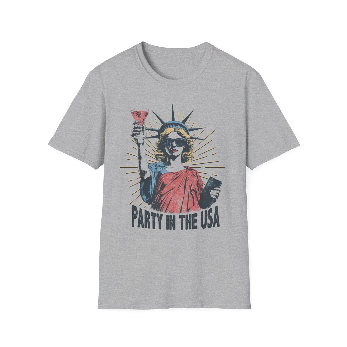 USA Party Vibes T-Shirt | Unisex - XS / Sport Grey
