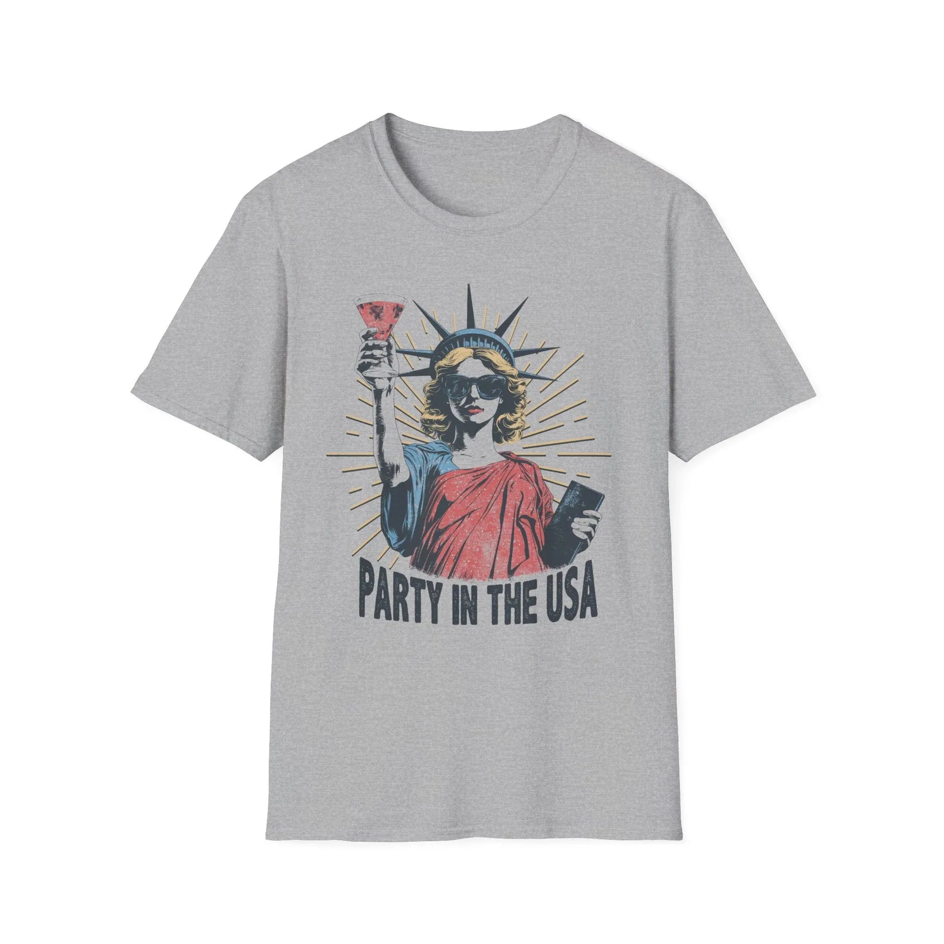 USA Party Vibes T-Shirt | Unisex - XS / Sport Grey