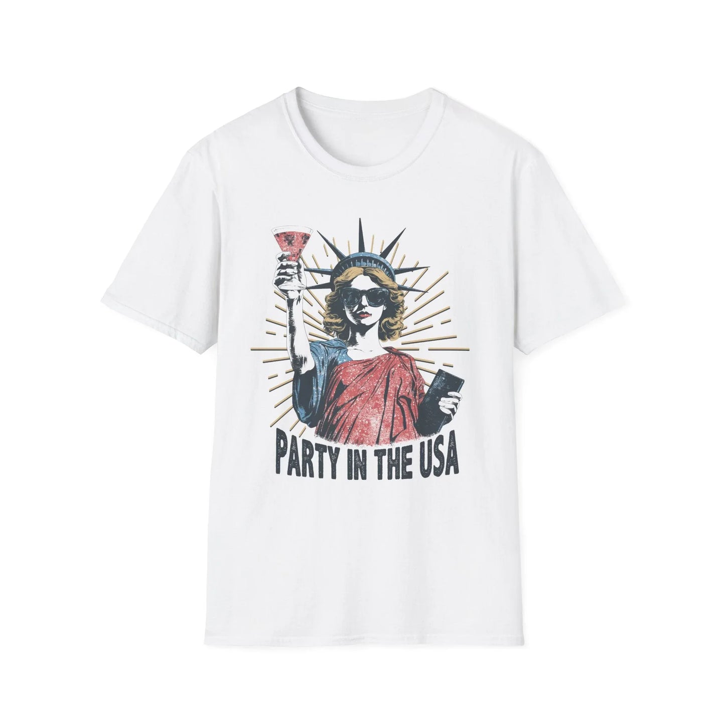 USA Party Vibes T-Shirt | Unisex - XS / White