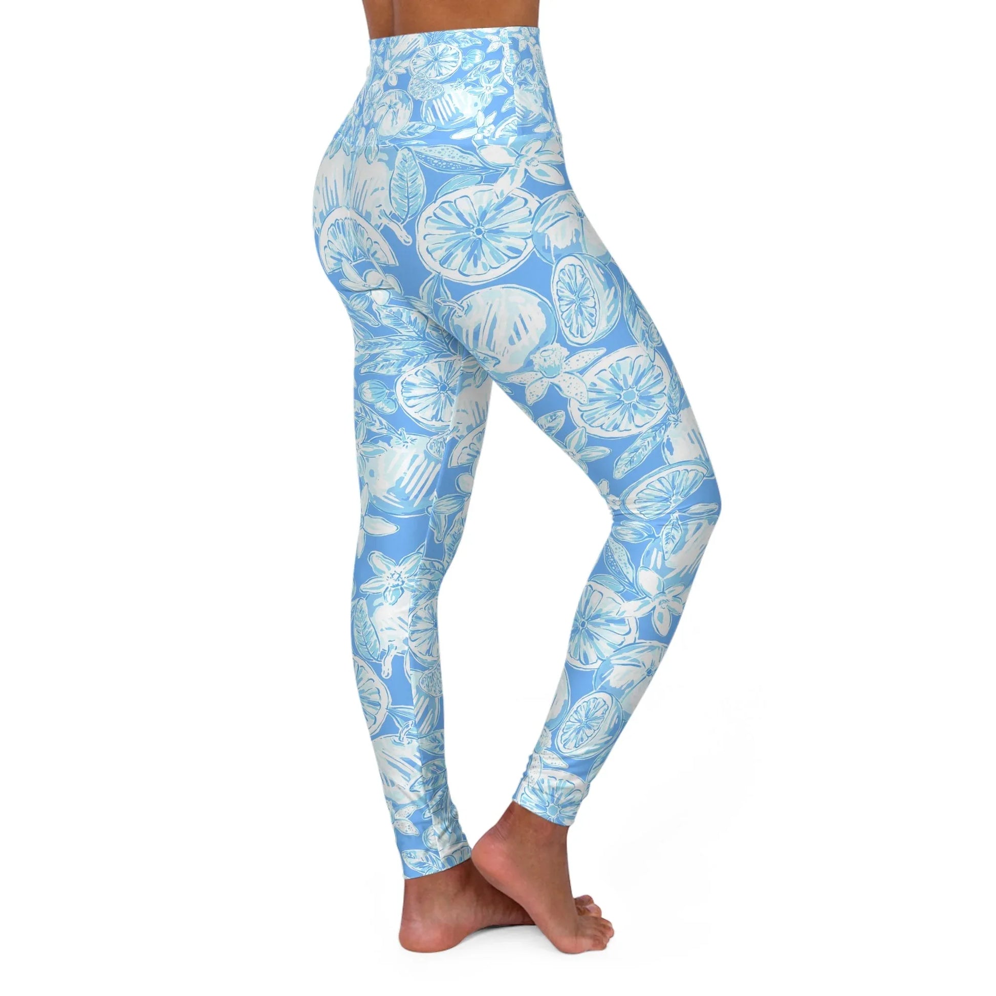 White Orchard High Waisted Yoga Leggings - All Over Prints