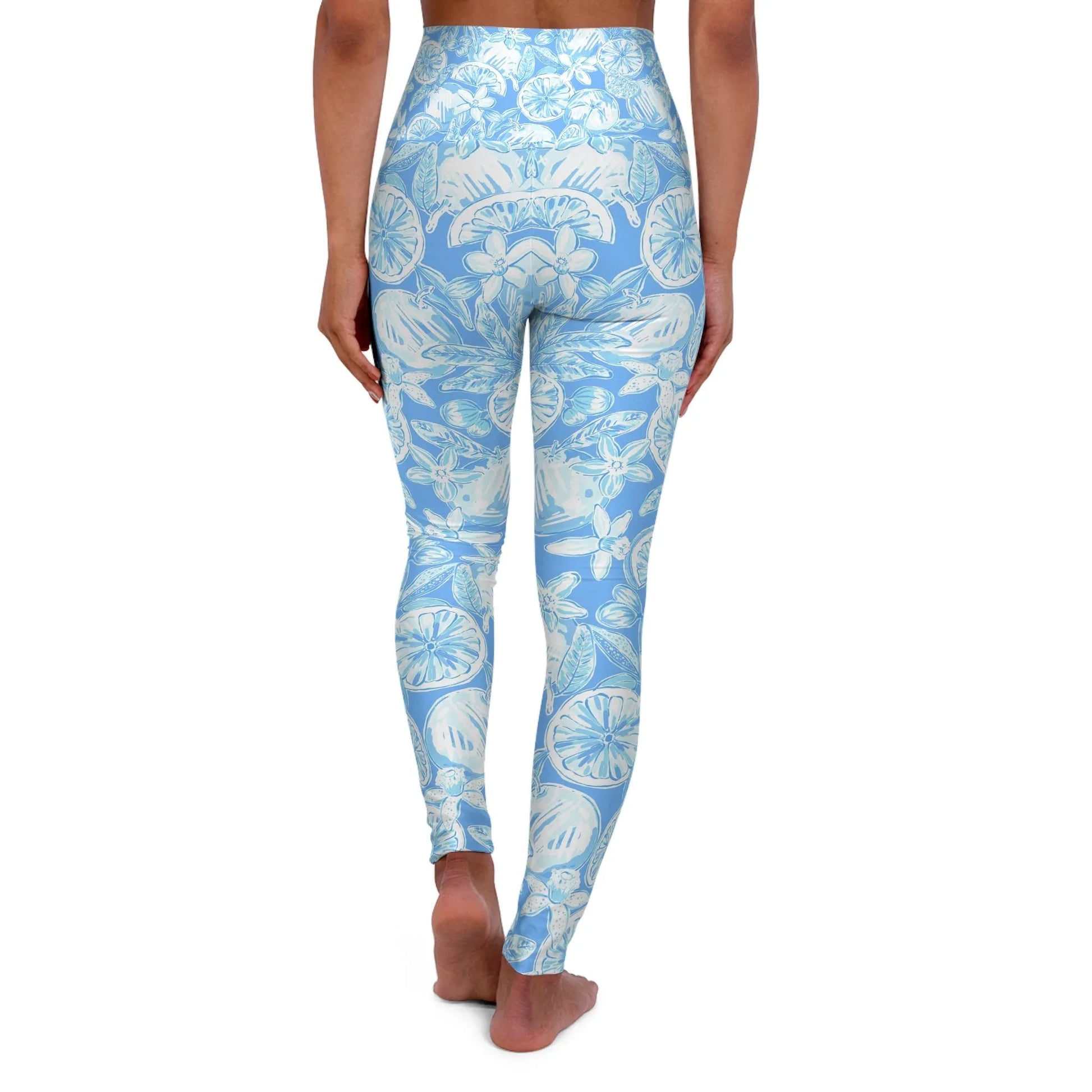 White Orchard High Waisted Yoga Leggings - All Over Prints