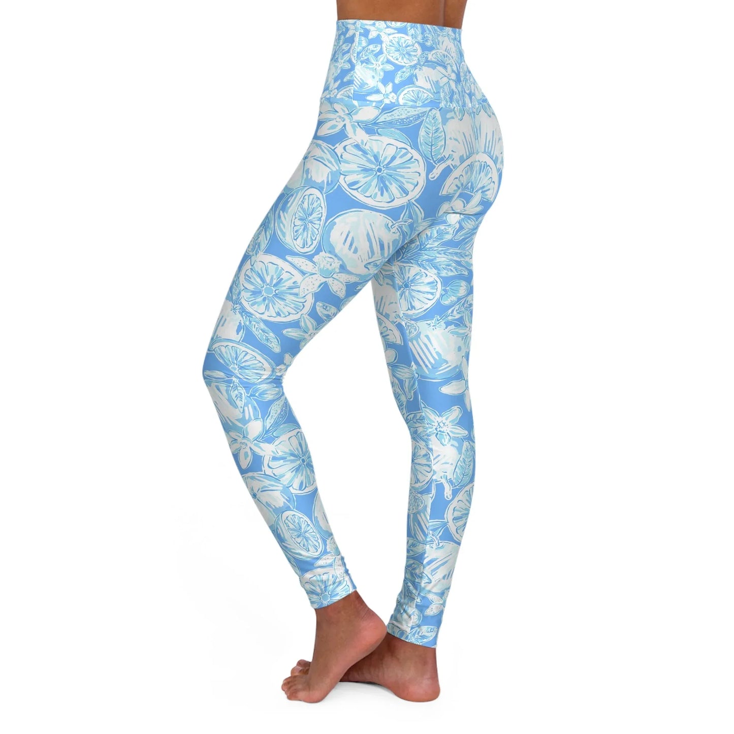 White Orchard High Waisted Yoga Leggings - All Over Prints
