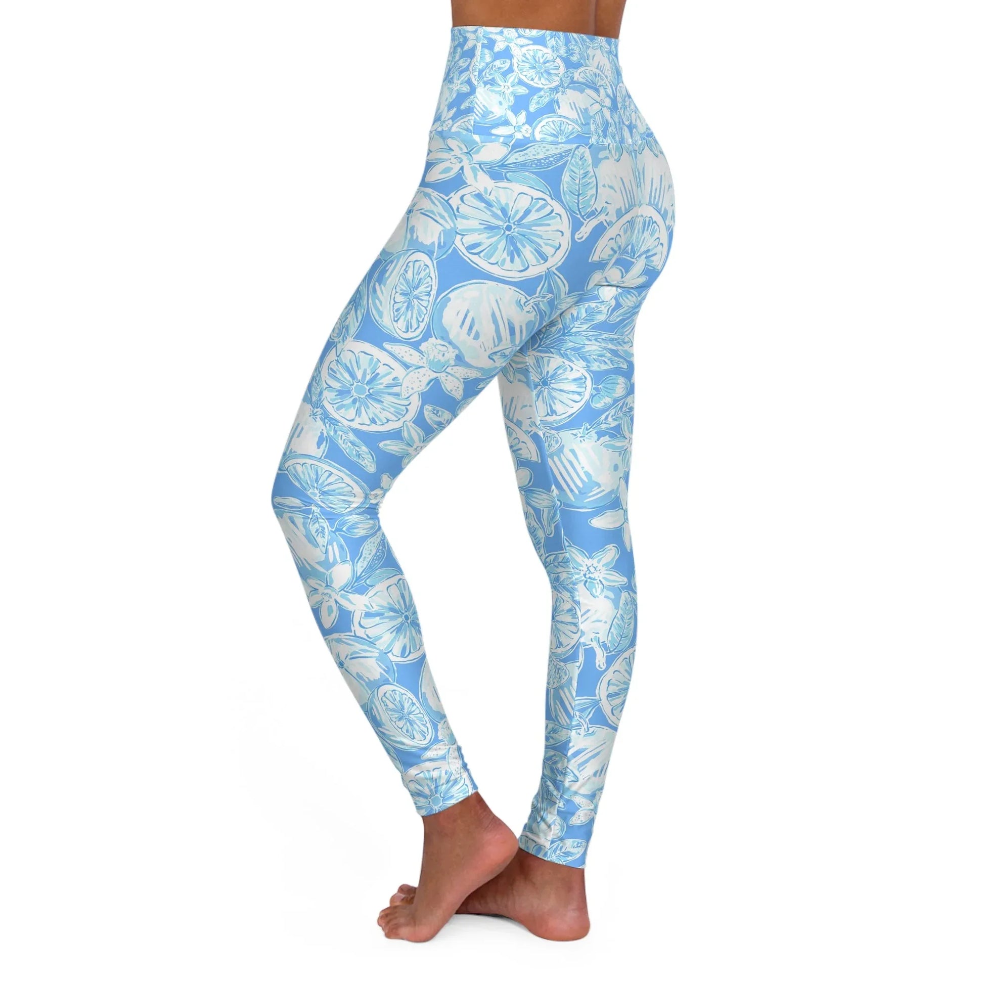 White Orchard High Waisted Yoga Leggings - All Over Prints