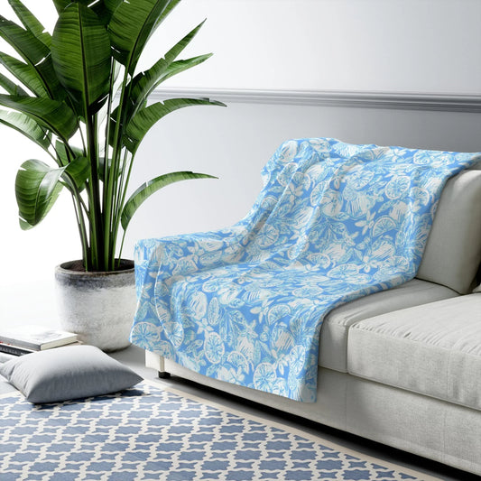 White Orchard Sherpa Fleece Blanket - 50’’ × 60’’ - Home Decor