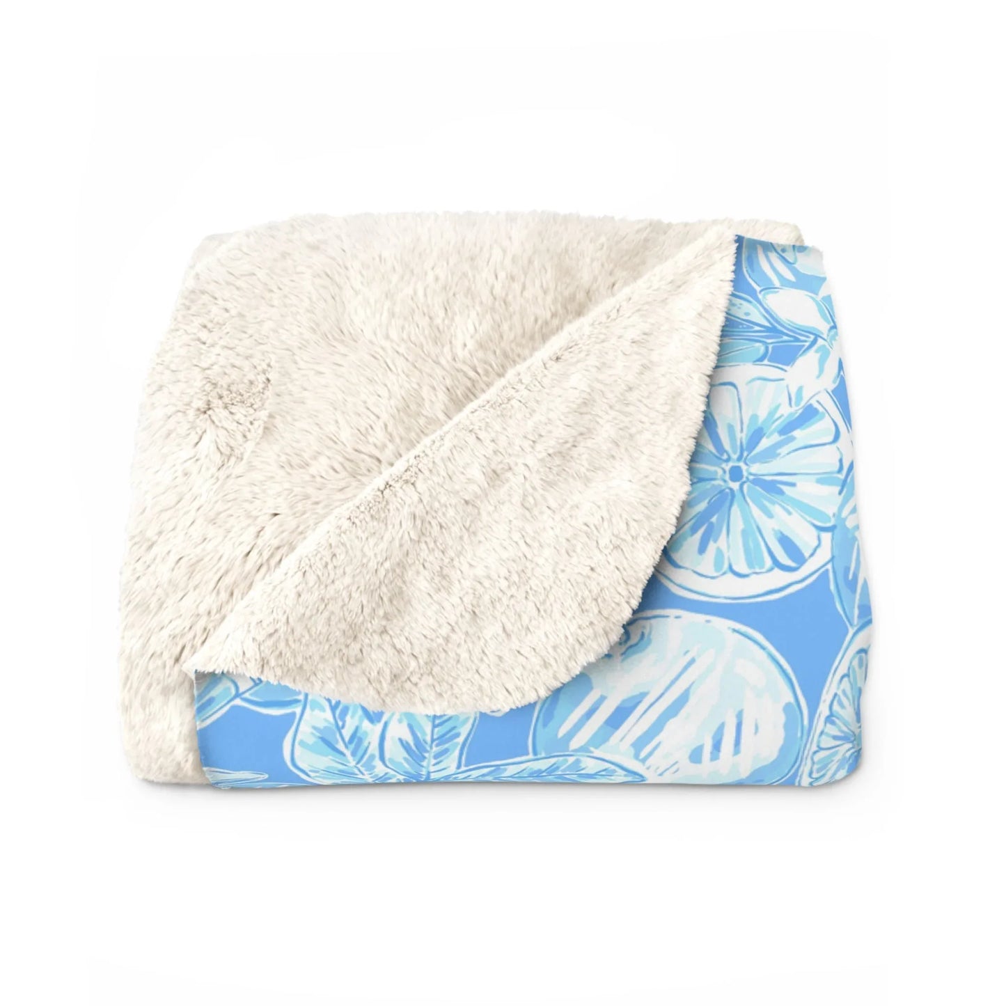 White Orchard Sherpa Fleece Blanket - 50’’ × 60’’ - Home Decor