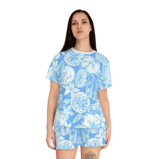 White Orchard Women’s Short Pajama Set - All Over Prints