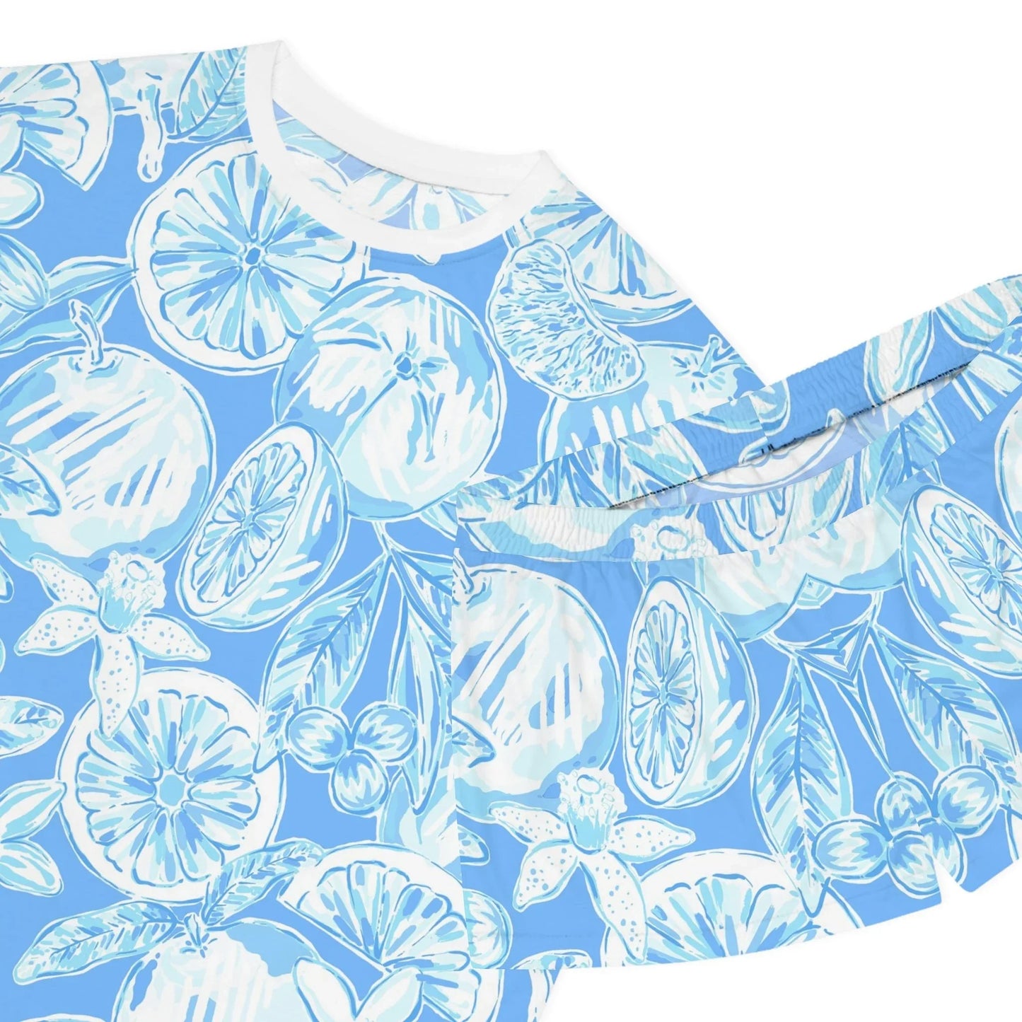 White Orchard Women’s Short Pajama Set - All Over Prints
