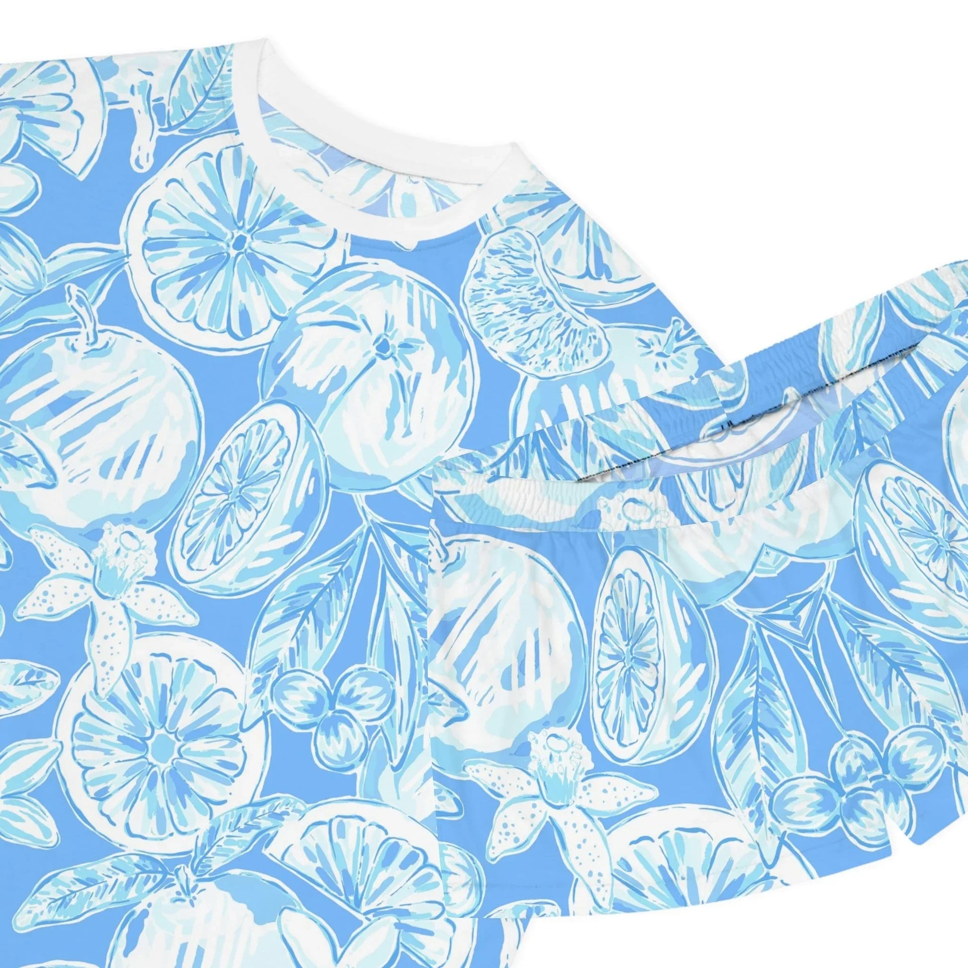 White Orchard Women’s Short Pajama Set - All Over Prints