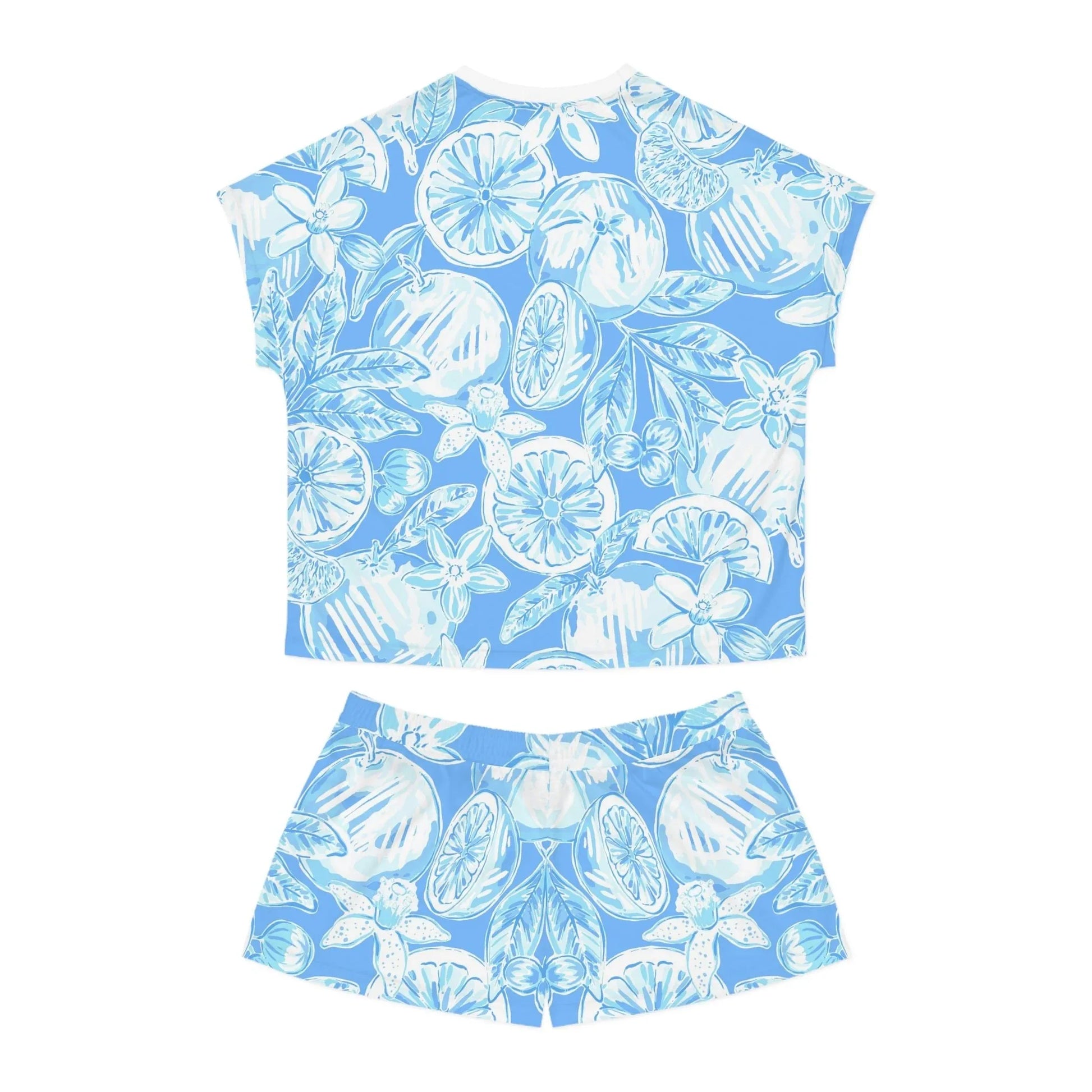 White Orchard Women’s Short Pajama Set - All Over Prints